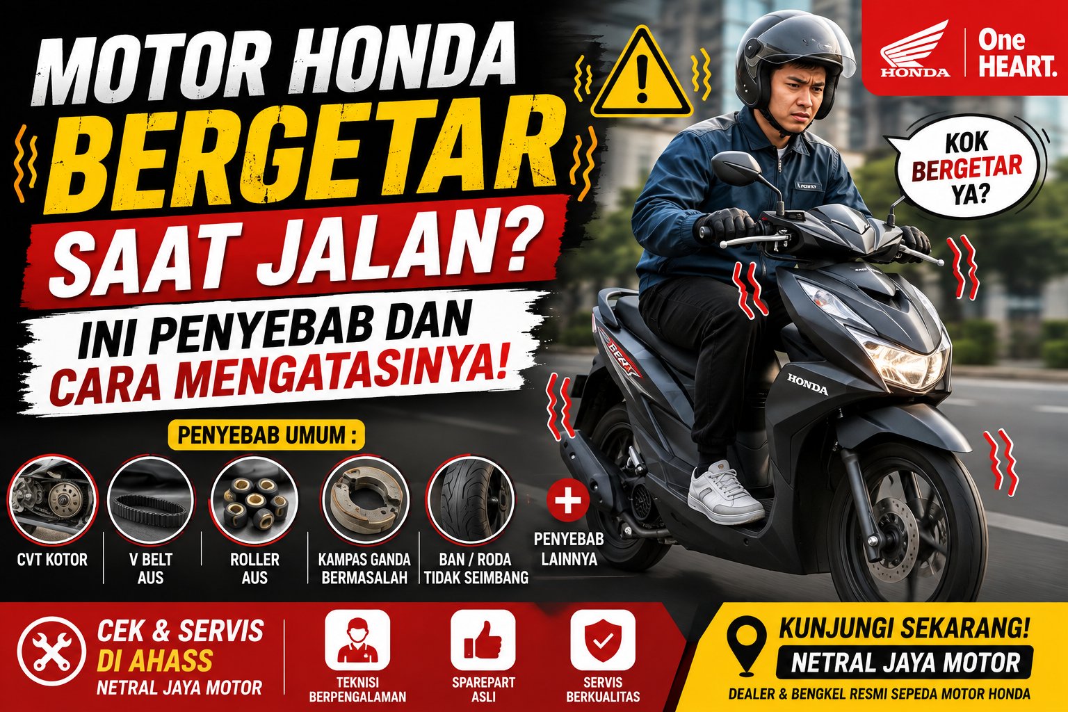 Motor Honda Terasa Bergetar Saat Jalan? Ini Penyebab dan Cara Mengatasinya