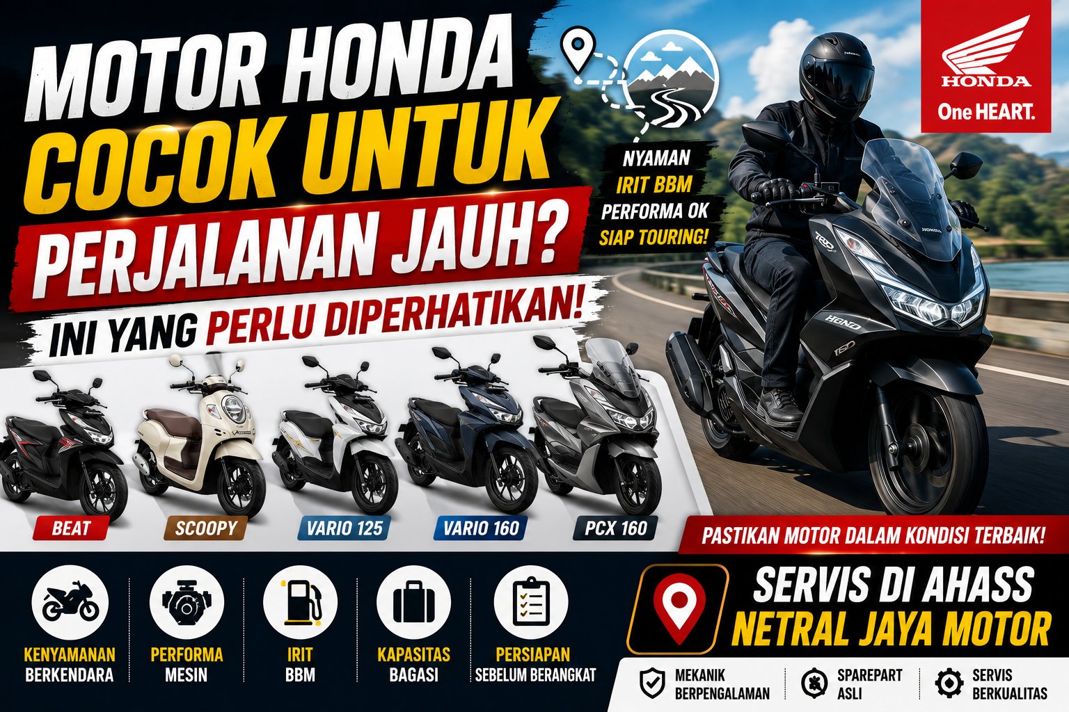 Motor Honda Cocok untuk Perjalanan Jauh? Ini yang Perlu Diperhatikan