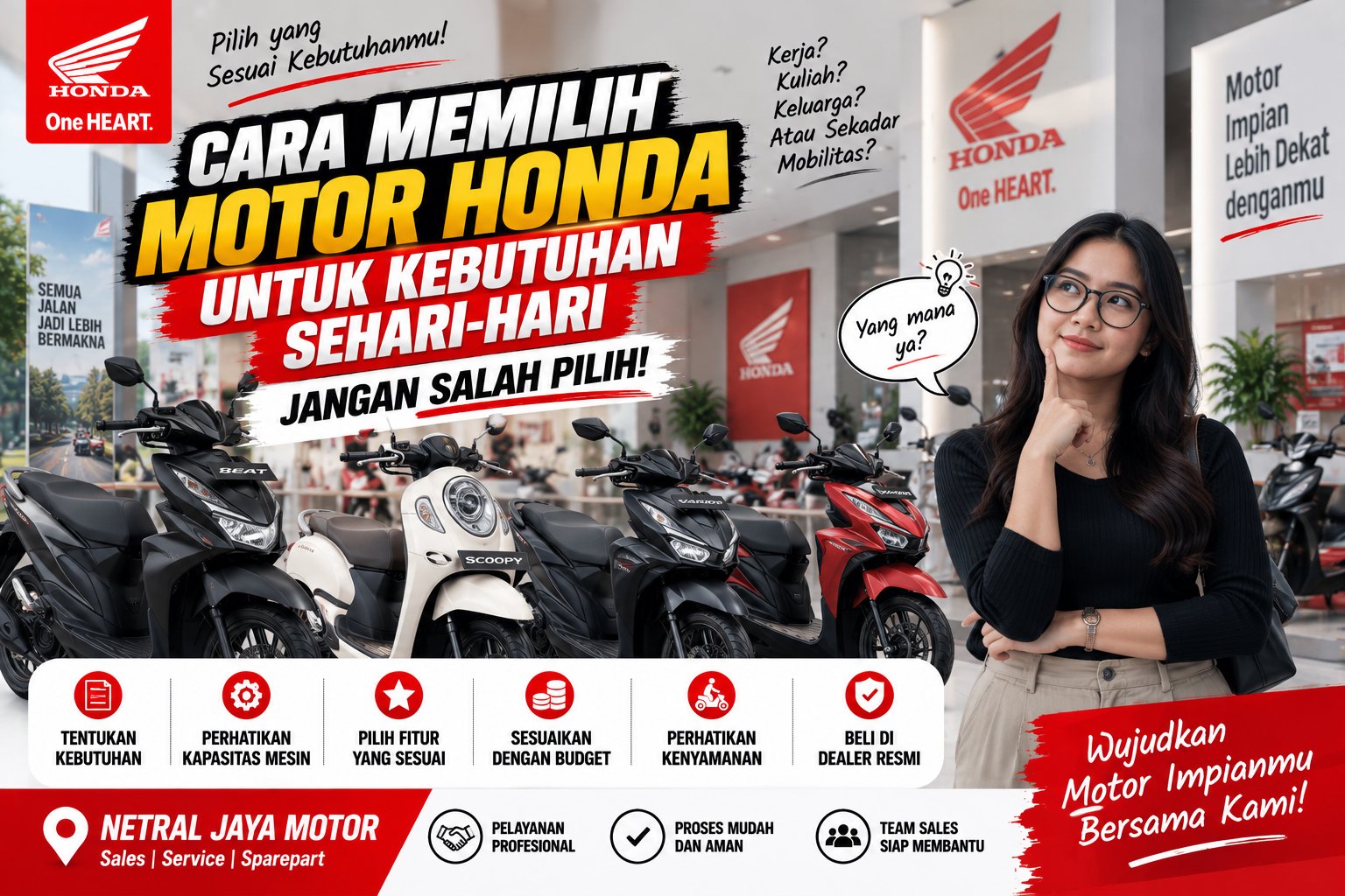 Cara Memilih Motor Honda untuk Kebutuhan Sehari-hari, Jangan Salah Pilih