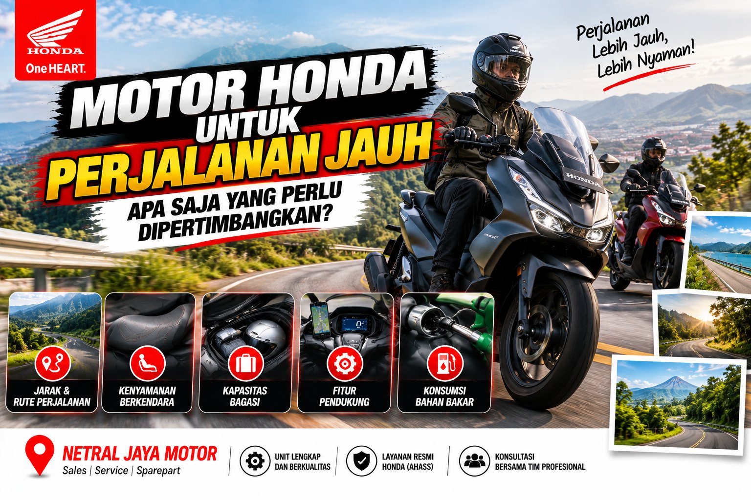 Motor Honda untuk Perjalanan Jauh, Apa Saja yang Perlu Dipertimbangkan?