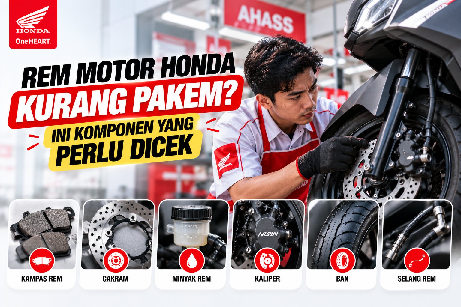Rem Motor Honda Terasa Kurang Pakem? Ini Komponen yang Perlu Dicek